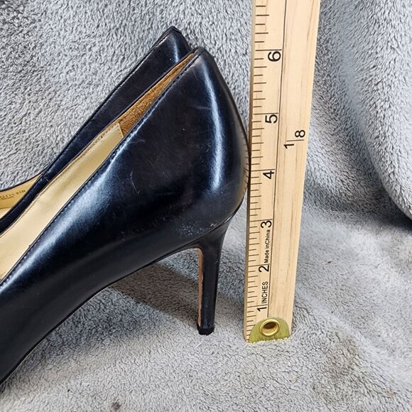 Cole Haan Shoes Womens Size 8.5 Bethany Black Leather Pointed Toe Pump Heels - Picture 2 of 13